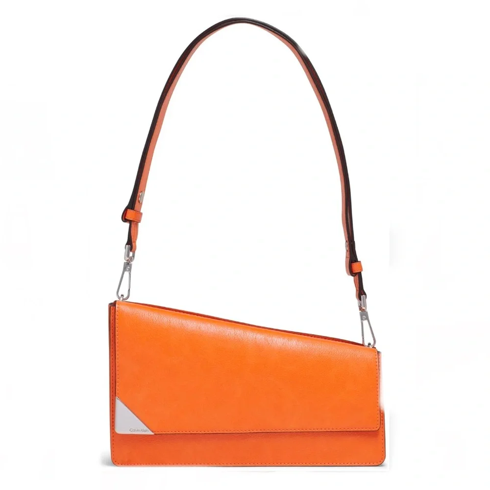 Calvin Klein Basalt Orange Convertible Asymmetric Bag NWT